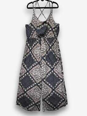 Hayden Los Angeles Bandana Print Jumpsuit Wide Leg Cross Back Rayon Festival 2XL